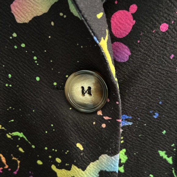 SHEIN curve splash ink print blazer with shoulder pads size 1XL - Picture 5 of 5